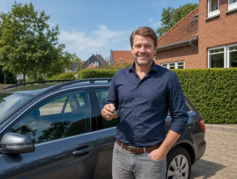 Verkäufer aus Bielefeld mit dem verkauften Fahrzeug