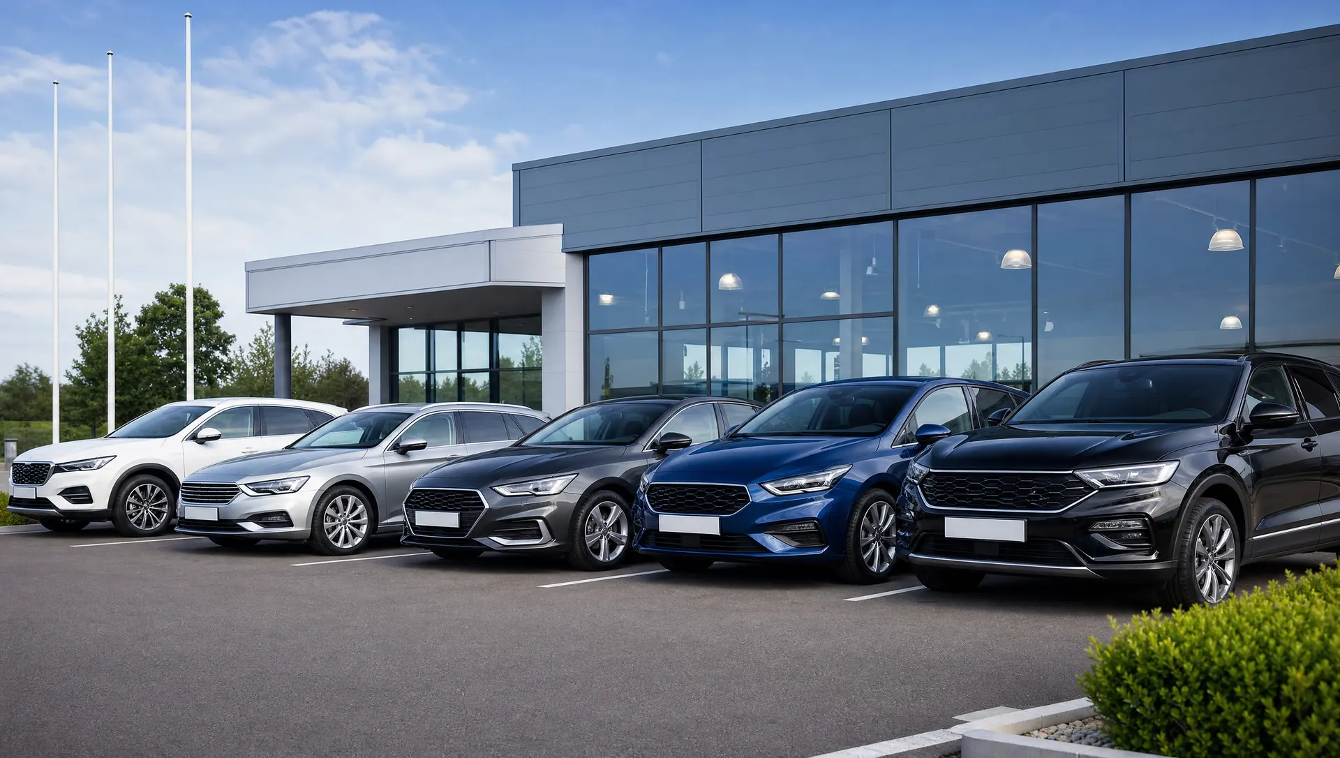 Angekaufte Fahrzeuge vor dem Autohaus – Autoankauf Bielefeld